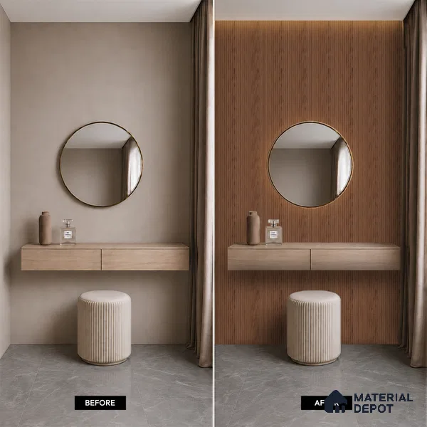 Wooden Look PN 07792 8 ft x 7.8 inch Charcoal Panel - 6 mm | Suitable for Living Room, Bedroom & Office | Width is Subjected to 5% Variation