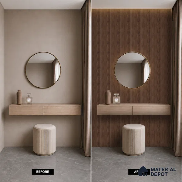 Wooden Look PN 07795 8 ft x 7.8 inch Charcoal Panel - 6 mm | Suitable for Living Room, Bedroom & Office | Width is Subjected to 5% Variation