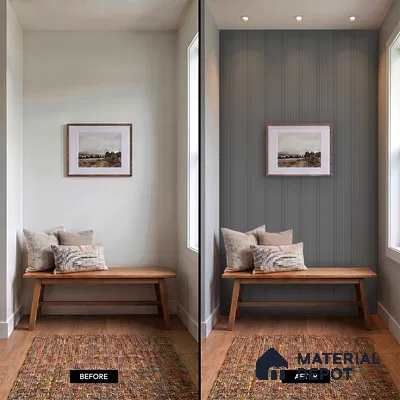 Mid Grey Plain Colour Look PN 00626 8 ft x 4 inch Charcoal Panel - 11 mm | Suitable for Feature Wall, TV Unit & Living Room | Width is Subjected to 5% Variation