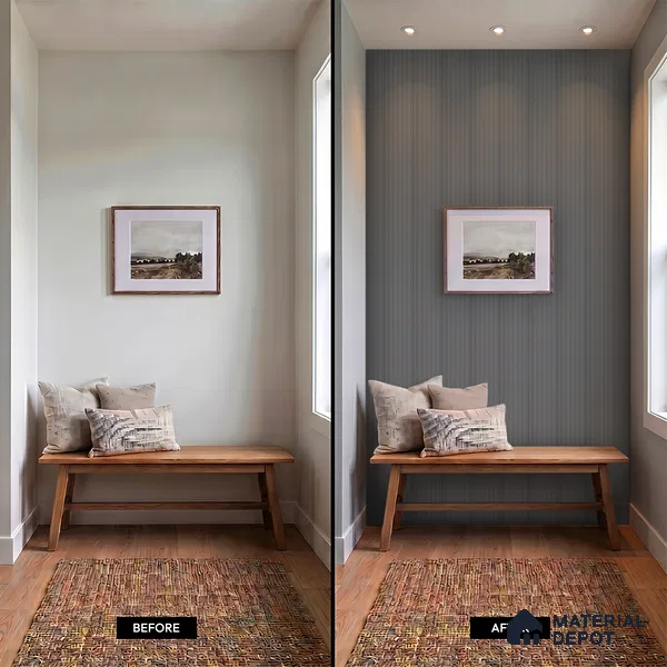 Mid Grey Plain Colour Look PN 00626 8 ft x 4 inch Charcoal Panel - 11 mm | Suitable for Feature Wall, TV Unit & Living Room | Width is Subjected to 5% Variation