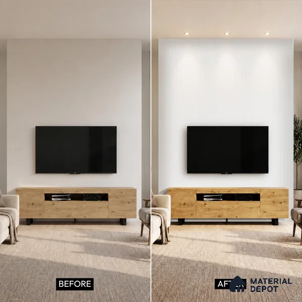 Dove Grey Plain Colour Look PN 00627 8 ft x 4 inch Charcoal Panel - 11 mm | Suitable for Feature Wall, TV Unit & Living Room | Width is Subjected to 5% Variation