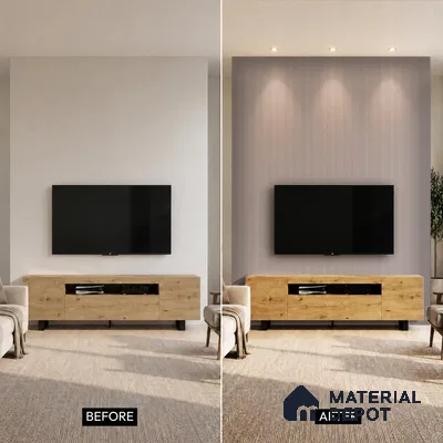 Mid Grey Plain Colour Look PN 00631 8 ft x 4 inch Charcoal Panel - 11 mm | Suitable for Feature Wall, TV Unit & Living Room | Width is Subjected to 5% Variation