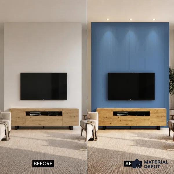 Dark Grey Plain Colour Look PN 00632 8 ft x 4 inch Charcoal Panel - 11 mm | Suitable for Feature Wall, TV Unit & Living Room | Width is Subjected to 5% Variation
