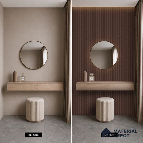 Wooden Look PN 00653 8 ft x 4.8 inch Charcoal Panel - 11 mm | Suitable for Feature Wall, TV Unit & Living Room | Width is Subjected to 5% Variation