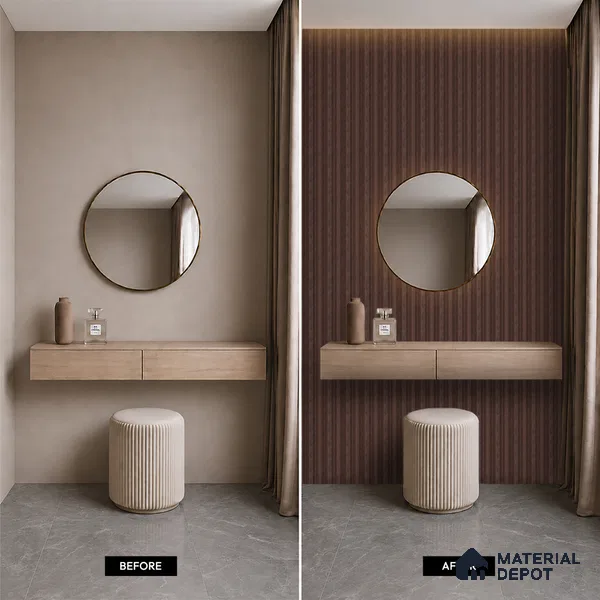 Wooden Look PN 00653 8 ft x 4.8 inch Charcoal Panel - 11 mm | Suitable for Feature Wall, TV Unit & Living Room | Width is Subjected to 5% Variation