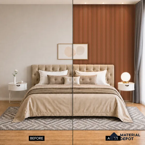 Wooden Look PN 00671 9.5 ft x 4.8 inch Charcoal Panel - 11 mm | Suitable for Feature Wall, TV Unit & Living Room | Width is Subjected to 5% Variation
