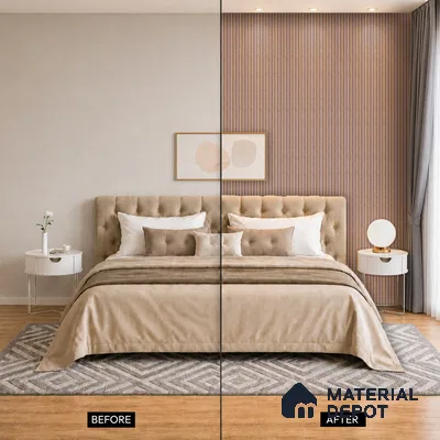 Cappucino Brown Stone Look PN 05546 8 ft x 6 inch Charcoal Panel - 7 mm | Suitable for Feature Wall, TV Unit & Living Room | Width is Subjected to 5% Variation