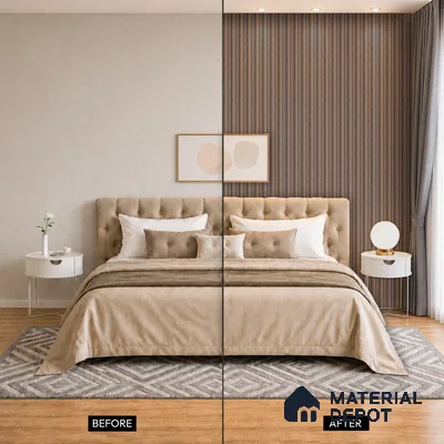 Wooden Look PN 05550 8 ft x 6 inch Charcoal Panel - 7 mm | Suitable for Feature Wall, TV Unit & Living Room | Width is Subjected to 5% Variation