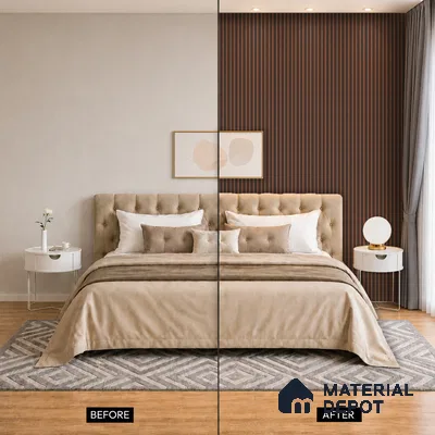 Wooden Look PN 05551 8 ft x 6 inch Charcoal Panel - 7 mm | Suitable for Feature Wall, TV Unit & Living Room | Width is Subjected to 5% Variation