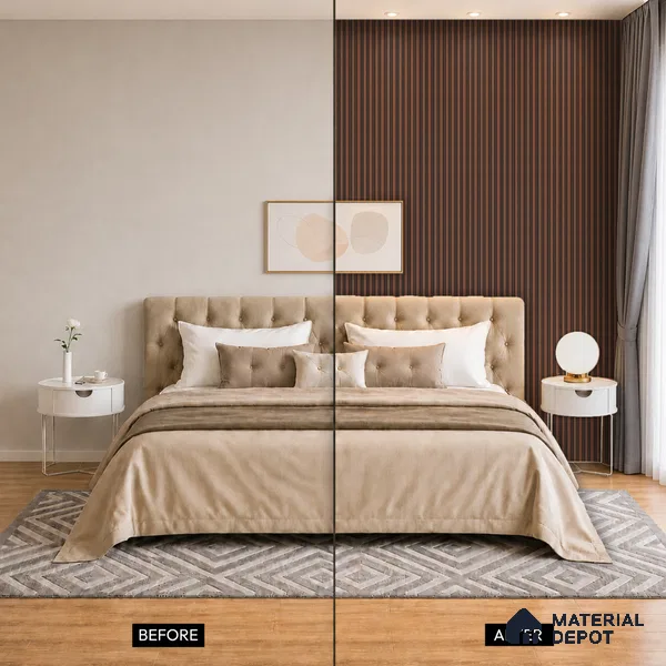 Wooden Look PN 05551 8 ft x 6 inch Charcoal Panel - 7 mm | Suitable for Feature Wall, TV Unit & Living Room | Width is Subjected to 5% Variation