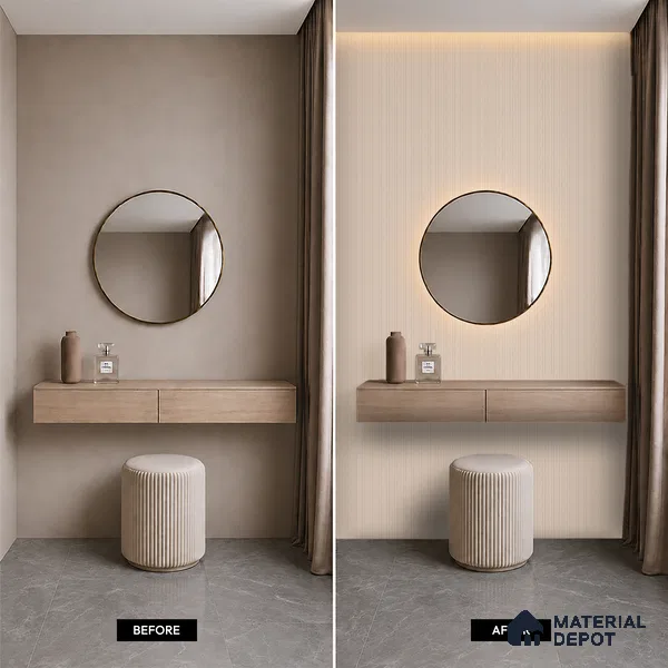 Wooden Look PN 05553 8 ft x 6 inch Charcoal Panel - 7 mm | Suitable for Feature Wall, TV Unit & Living Room | Width is Subjected to 5% Variation
