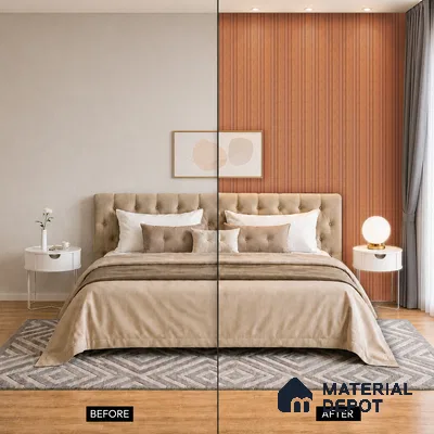 Wooden Look PN 06791 8 ft x 4.9 inch Charcoal Panel - 12 mm | Suitable for Living Room, Bedroom & TV Cabinet | Width is Subjected to 5% Variation