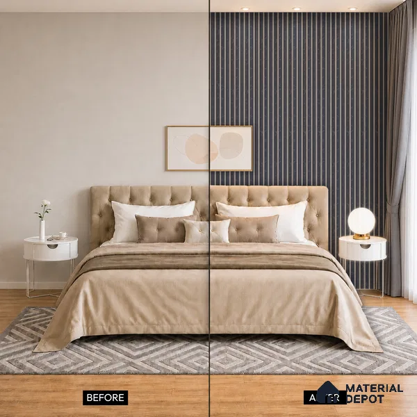 Graphite Black Marble Look PN 06801 8 ft x 4.9 inch Charcoal Panel - 12 mm | Suitable for Living Room, Bedroom & TV Cabinet | Width is Subjected to 5% Variation