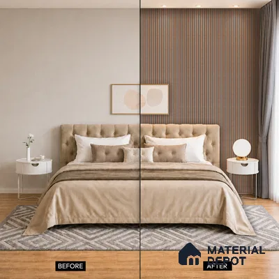 Black Wenge Geometric Look PN 06806 8 ft x 4.9 inch Charcoal Panel - 12 mm | Suitable for Living Room, Bedroom & TV Cabinet | Width is Subjected to 5% Variation