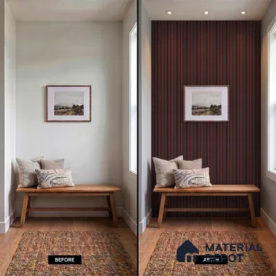 Wooden Look PN 06818 9.2 ft x 4.8 inch Charcoal Panel - 12 mm | Suitable for Living Room, Bedroom & TV Cabinet | Width is Subjected to 5% Variation