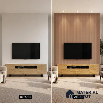 Wooden Look PN 06821 9.2 ft x 6 inch Charcoal Panel - 10 mm | Suitable for Living Room, Bedroom & TV Cabinet | Width is Subjected to 5% Variation