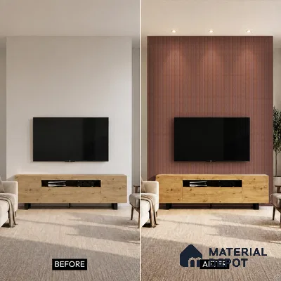 Wooden Look PN 06822 9.2 ft x 6 inch Charcoal Panel - 10 mm | Suitable for Living Room, Bedroom & TV Cabinet | Width is Subjected to 5% Variation