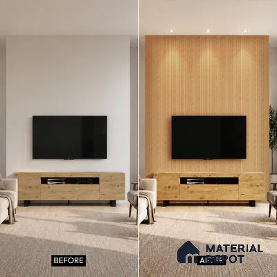 Wooden Look PN 06826 9.2 ft x 6 inch Charcoal Panel - 10 mm | Suitable for Living Room, Bedroom & TV Cabinet | Width is Subjected to 5% Variation