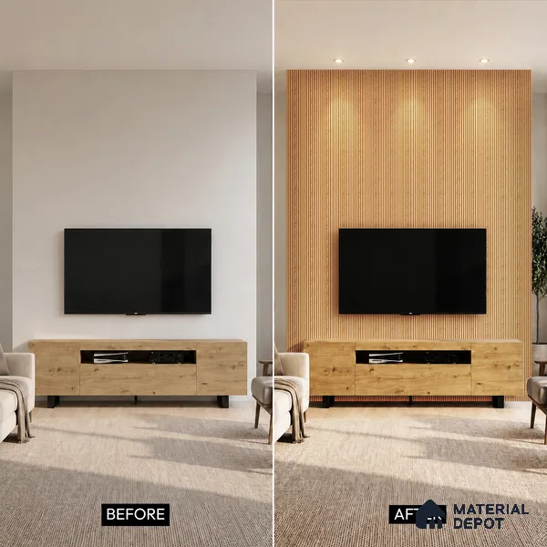 Wooden Look PN 06826 9.2 ft x 6 inch Charcoal Panel - 10 mm | Suitable for Living Room, Bedroom & TV Cabinet | Width is Subjected to 5% Variation