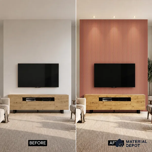 Wooden Look PN 06827 9.2 ft x 6 inch Charcoal Panel - 10 mm | Suitable for Living Room, Bedroom & TV Cabinet | Width is Subjected to 5% Variation