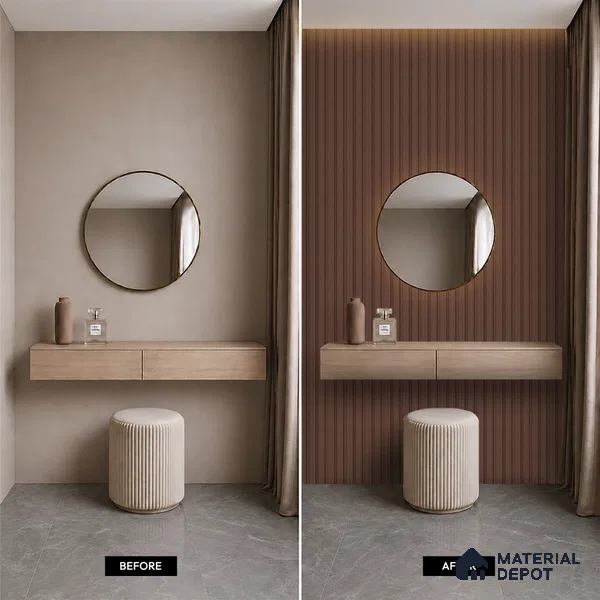 Wooden Look PN 06837 9.2 ft x 4.9 inch Charcoal Panel - 12 mm | Suitable for Living Room, Bedroom & TV Cabinet | Width is Subjected to 5% Variation