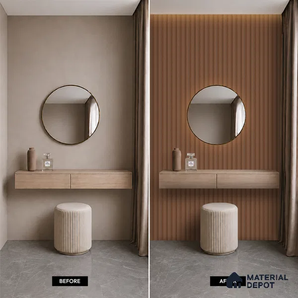 Wooden Look PN 06838 9.2 ft x 4.9 inch Charcoal Panel - 12 mm | Suitable for Living Room, Bedroom & TV Cabinet | Width is Subjected to 5% Variation