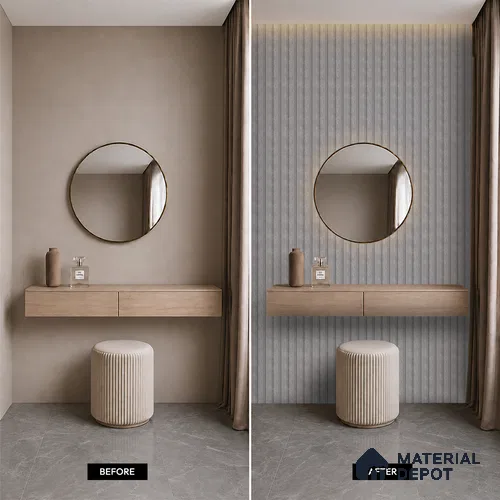 Cloud Grey Marble Look PN 06851 9.2 ft x 4.9 inch Charcoal Panel - 12 mm | Suitable for Living Room, Bedroom & TV Cabinet | Width is Subjected to 5% Variation