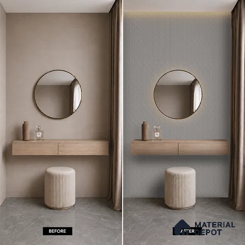 Cloud Grey Marble Look PN 06854 9.2 ft x 7.8 inch Charcoal Panel - 16 mm | Suitable for Living Room, Bedroom & TV Cabinet | Width is Subjected to 5% Variation