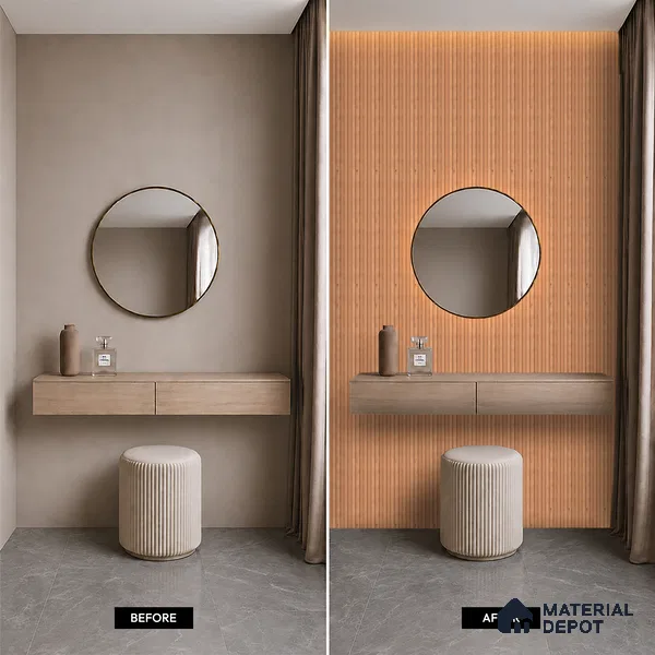 Wooden Look PN 06864 9.2 ft x 6.1 inch Charcoal Panel - 16 mm | Suitable for Living Room, Bedroom & TV Cabinet | Width is Subjected to 5% Variation