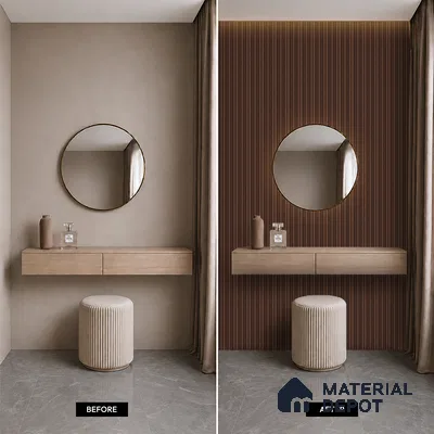 Wooden Look PN 06873 9.2 ft x 6.1 inch Charcoal Panel - 16 mm | Suitable for Living Room, Bedroom & TV Cabinet | Width is Subjected to 5% Variation