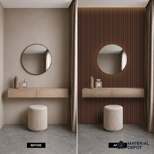 Wooden Look PN 06873 9.2 ft x 6.1 inch Charcoal Panel - 16 mm | Suitable for Living Room, Bedroom & TV Cabinet | Width is Subjected to 5% Variation