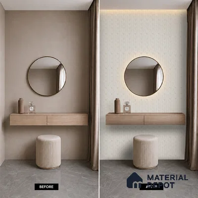 Ivory Beige Marble Look PN 06883 9.2 ft x 6.1 inch Charcoal Panel - 16 mm | Suitable for Living Room, Bedroom & TV Cabinet | Width is Subjected to 5% Variation