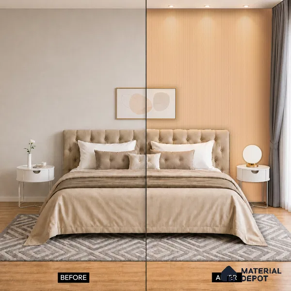 Wooden Look PN 06910 8 ft x 6 inch Charcoal Panel - 6 mm | Suitable for Living Room, Bedroom & TV Cabinet | Width is Subjected to 5% Variation