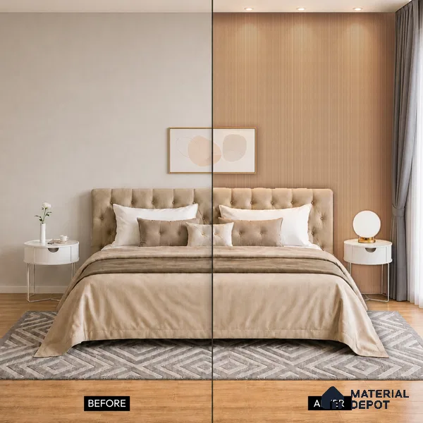 Wooden Look PN 06912 8 ft x 6 inch Charcoal Panel - 6 mm | Suitable for Living Room, Bedroom & TV Cabinet | Width is Subjected to 5% Variation