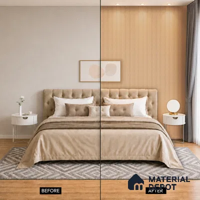 Wooden Look PN 06913 8 ft x 6 inch Charcoal Panel - 6 mm | Suitable for Living Room, Bedroom & TV Cabinet | Width is Subjected to 5% Variation