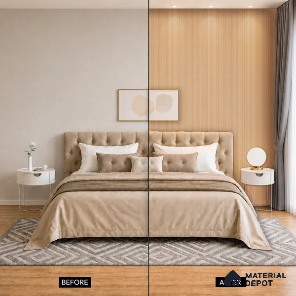 Wooden Look PN 06913 8 ft x 6 inch Charcoal Panel - 6 mm | Suitable for Living Room, Bedroom & TV Cabinet | Width is Subjected to 5% Variation