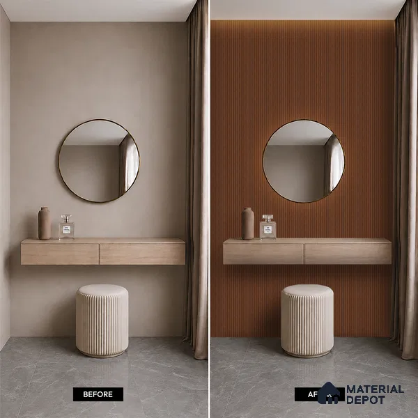 Wooden Look PN 06915 8 ft x 6 inch Charcoal Panel - 6 mm | Suitable for Living Room, Bedroom & TV Cabinet | Width is Subjected to 5% Variation