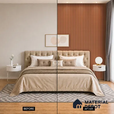 Wooden Look PN 06916 8 ft x 6 inch Charcoal Panel - 6 mm | Suitable for Living Room, Bedroom & TV Cabinet | Width is Subjected to 5% Variation