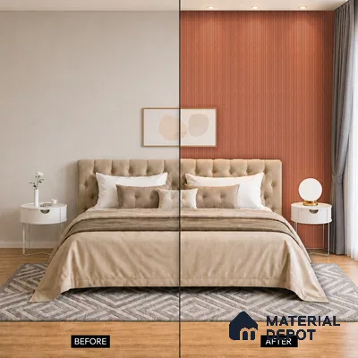 Wooden Look PN 06945 8 ft x 6 inch Charcoal Panel - 6 mm | Suitable for Living Room, Bedroom & TV Cabinet | Width is Subjected to 5% Variation