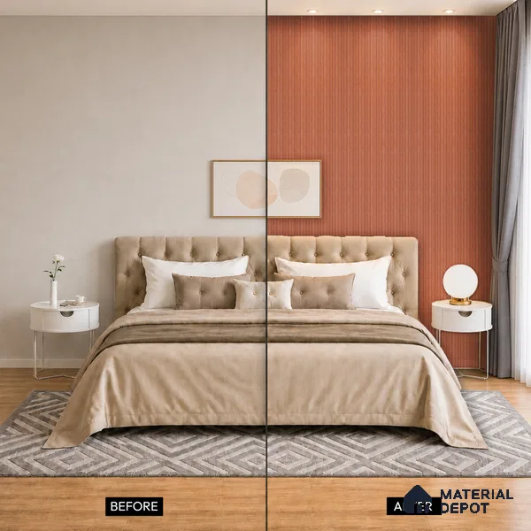 Wooden Look PN 06945 8 ft x 6 inch Charcoal Panel - 6 mm | Suitable for Living Room, Bedroom & TV Cabinet | Width is Subjected to 5% Variation