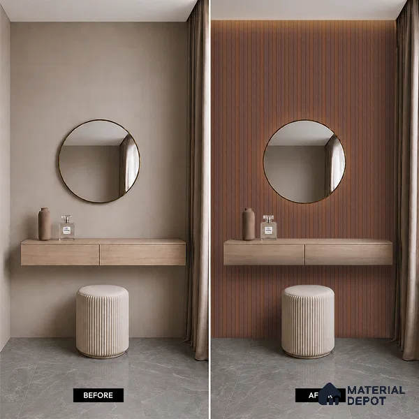 Wooden Look PN 06948 8 ft x 6 inch Charcoal Panel - 6 mm | Suitable for Living Room, Bedroom & TV Cabinet | Width is Subjected to 5% Variation