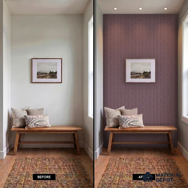 Dusty Pink Plain Colour Look PN 07012 8 ft x 6.1 inch Charcoal Panel - 7 mm | Suitable for Feature Wall, TV Unit & Living Room | Width is Subjected to 5% Variation