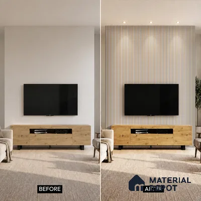 Cement Grey Geometric Look PN 07026 9.5 ft x 7.8 inch Charcoal Panel - 6 mm | Suitable for Feature Wall, TV Unit & Living Room | Width is Subjected to 5% Variation