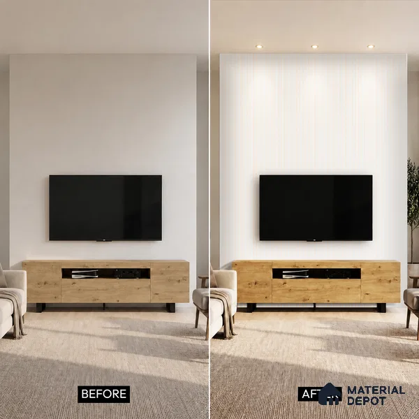 Dove Grey Plain Colour Look PN 07031 9.5 ft x 7.8 inch Charcoal Panel - 6 mm | Suitable for Feature Wall, TV Unit & Living Room | Width is Subjected to 5% Variation