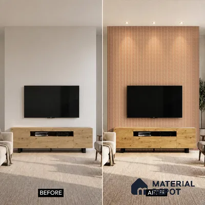 Nutmeg Brown Stone Look PN 07036 9.5 ft x 7.8 inch Charcoal Panel - 6 mm | Suitable for Feature Wall, TV Unit & Living Room | Width is Subjected to 5% Variation