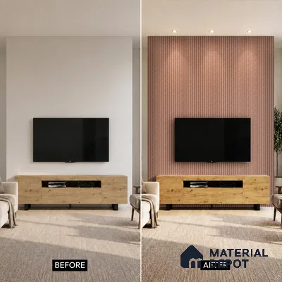 Cappucino Brown Stone Look PN 07037 9.5 ft x 7.8 inch Charcoal Panel - 6 mm | Suitable for Feature Wall, TV Unit & Living Room | Width is Subjected to 5% Variation