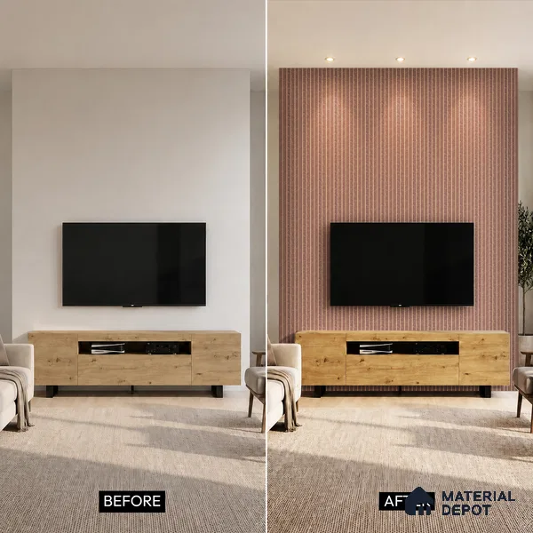 Cappucino Brown Stone Look PN 07037 9.5 ft x 7.8 inch Charcoal Panel - 6 mm | Suitable for Feature Wall, TV Unit & Living Room | Width is Subjected to 5% Variation