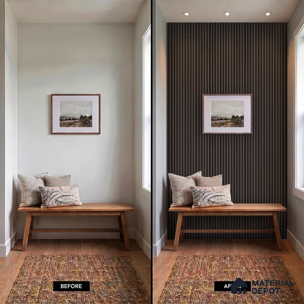 Wenge Brown Patterned Look PN 07044 9.5 ft x 7.8 inch Charcoal Panel - 6 mm | Suitable for Feature Wall, TV Unit & Living Room | Width is Subjected to 5% Variation