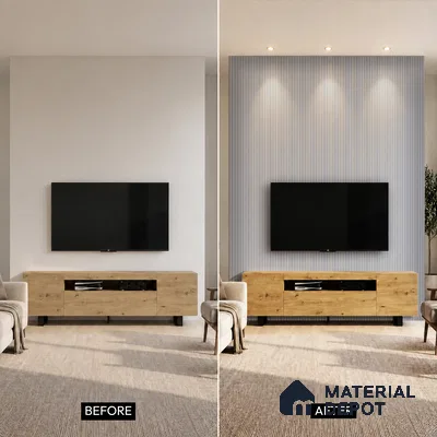 Mid Grey Patterned Look PN 07045 9.5 ft x 7.8 inch Charcoal Panel - 6 mm | Suitable for Feature Wall, TV Unit & Living Room | Width is Subjected to 5% Variation