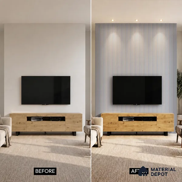 Mid Grey Patterned Look PN 07045 9.5 ft x 7.8 inch Charcoal Panel - 6 mm | Suitable for Feature Wall, TV Unit & Living Room | Width is Subjected to 5% Variation